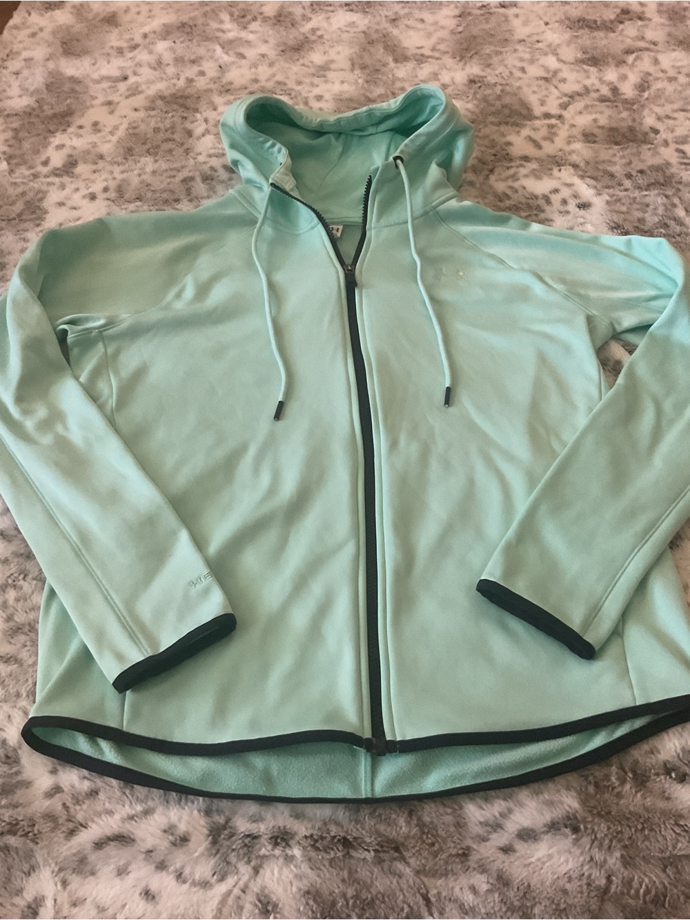 Women’s Under Armour Mint Turquoise Zip Jacket with Black Zipper Trim size L - Picture 4 of 12